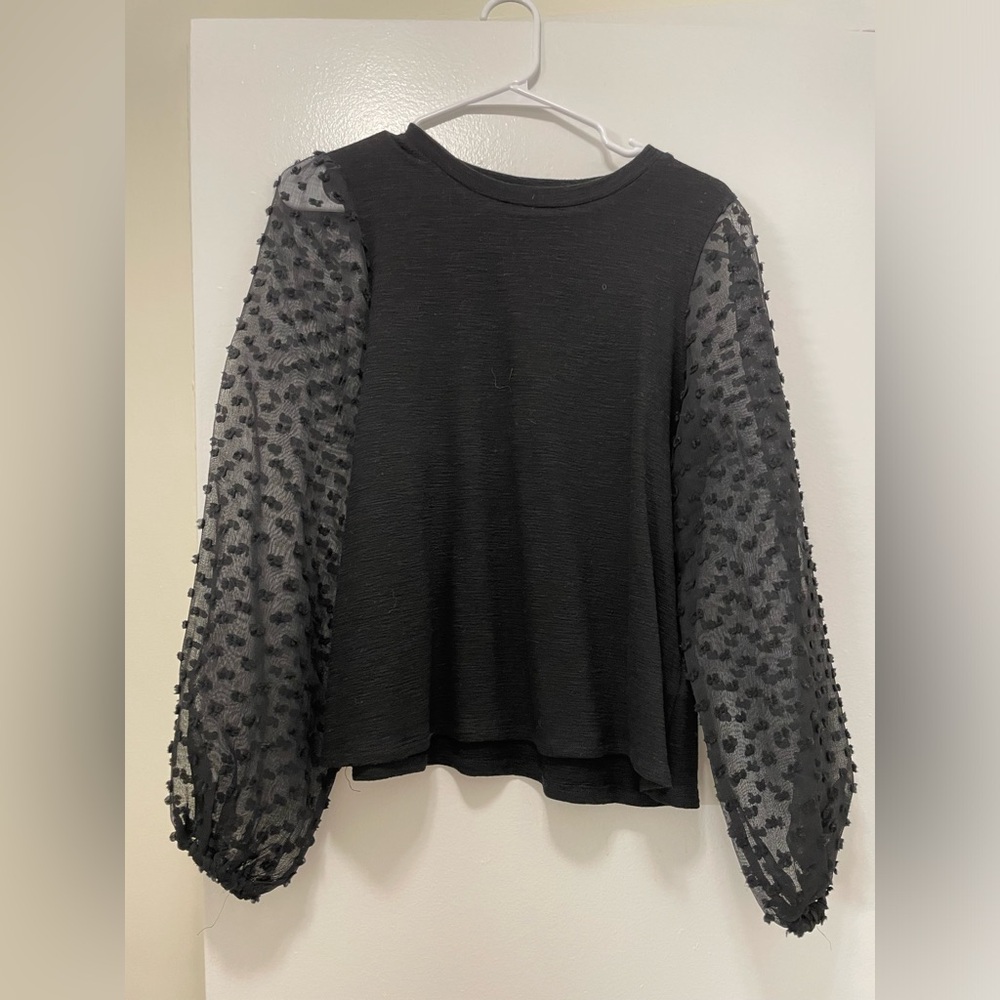 Maeve Textured-Sleeve Top